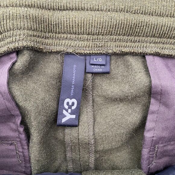 Y-3 Yohji Yamamoto Pants Mens Large Green Wool Snap Button Joggers FW57944 - Picture 6 of 12